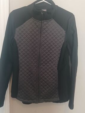 Joe Fresh Black Yoga Jacket with Quilted Gray Front